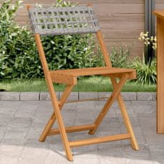 Petromila Bistro židle 2 ks šedé masivní akáciové dřevo a polyratan