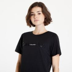 Calvin Klein Pyžamo Embossed Icon Lounge S/S Nightshirt Black XS XS Černá