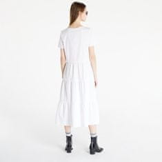 Tommy Hilfiger Šaty Tommy Jeans Poplin Tiered Short Sleeve Dress White XS XS Bílá