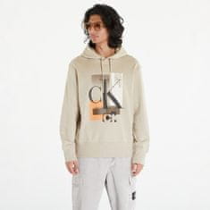 Calvin Klein Mikina Jeans Connected Layer Land Hoodie Beige XL Béžová