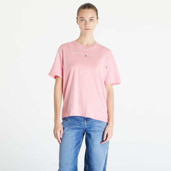 Tommy Hilfiger Tričko Tommy Jeans Relaxed New Linear Short Sleeve Tee Tickled Pink XS