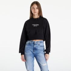 Calvin Klein Mikina Jeanstacked Institutionalweatshirt Black XS Černá