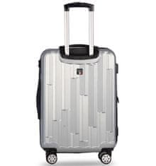 Cestovní kufr TUCCI Riflettore T-0272/3-L ABS - stříbrná