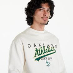 New Era Mikina Oakland Athletics MLB Lifestyle Crew Neckweatshirt UNISEX Off White/ Dark Green M Béžová