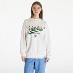 New Era Mikina Oakland Athletics MLB Lifestyle Crew Neckweatshirt UNISEX Off White/ Dark Green M Béžová