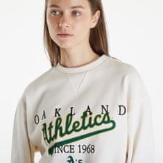 New Era Mikina Oakland Athletics MLB Lifestyle Crew Neckweatshirt UNISEX Off White/ Dark Green M Béžová