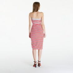 Tommy Hilfiger Šaty Tommy Jeans Logo Tape Stripe Knee Lenght Tube Dress Red L Červená