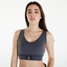 Calvin Klein Top Jeans Label Washed Rib Crop Top Washed Black L Šedá