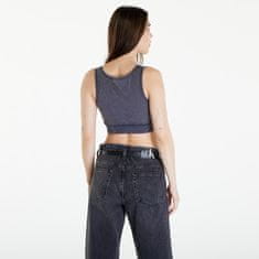 Calvin Klein Top Jeans Label Washed Rib Crop Top Washed Black XS XS Šedá