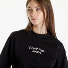 Calvin Klein Mikina Jeanstacked Institutionalweatshirt Black XS Černá