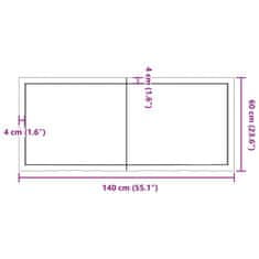 Vidaxl Koupelnová deska hnědá 140x60x(2-6) cm ošetřený masivní dřevo