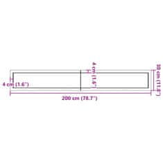 Vidaxl Koupelnová deska tmavě hnědá 200x30x(2-6) cm ošetřený masiv