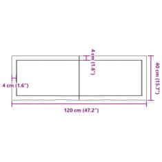 Vidaxl Koupelnová deska tmavě hnědá 120x40x(2-6) cm ošetřený masiv