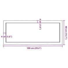 Vidaxl Koupelnová deska tmavě hnědá 100x40x(2-6) cm ošetřený masiv