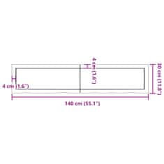 Vidaxl Koupelnová deska tmavě hnědá 140x30x(2-6) cm ošetřený masiv