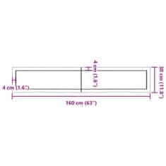 Vidaxl Koupelnová deska tmavě hnědá 160x30x(2-4) cm ošetřený masivní