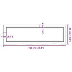 Vidaxl Koupelnová deska tmavě hnědá 100x30x(2-4) cm ošetřený masiv