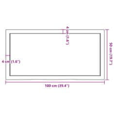 Vidaxl Koupelnová deska tmavě hnědá 100x50x(2-4) cm ošetřený masivní