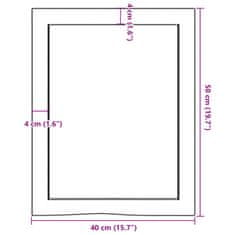 Vidaxl Koupelnová deska tmavě hnědá 40x50x(2-6) cm ošetřený masiv