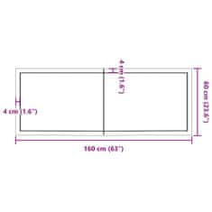 Vidaxl Koupelnová deska tmavě hnědá 160x60x(2-6) cm ošetřený masivní