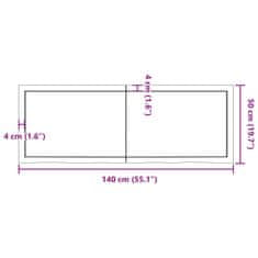 Vidaxl Stolní deska světle hnědá 140x50x(2-6)cm ošetřený masivní dub