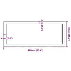 Vidaxl Koupelnová deska 100x40x(2-6) cm neošetřené masivní dřevo