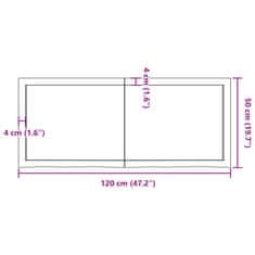 Vidaxl Stolní deska 120x50x(2-6) cm neošetřený masivní dubové dřevo