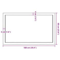 Vidaxl Stolní deska 100x60x(2-4) cm neošetřený masivní dubové dřevo