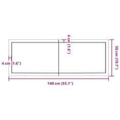 Vidaxl Stolní deska 140x50x(2-6) cm neošetřený masivní dubové dřevo