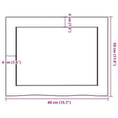 Vidaxl Koupelnová deska tmavě hnědá 40x30x(2-4) cm ošetřený masiv