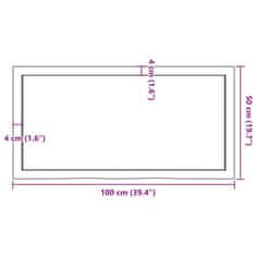 Vidaxl Koupelnová deska hnědá 100x50x(2-6) cm ošetřený masivní dřevo