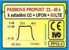 HADEX Pásmová propust UHF (22-48k), PP10-X k odladění O2+UFON+LTE