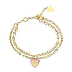 Guess Něžný dvojitý náramek All You Need is Love JUBB04206JWYGPK (Délka 21 cm)