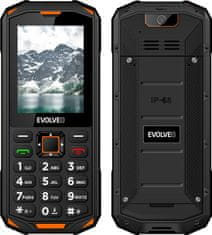 Evolveo StrongPhone X5, vodotěsný odolný Dual SIM telefon, černo-oranžová
