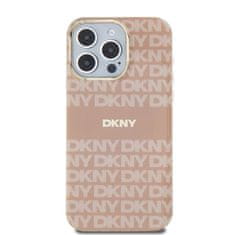 DKNY Zadní Kryt PC/TPU Repeat Pattern Tonal Stripe Magsafe pro iPhone 15 Pro Max růžový