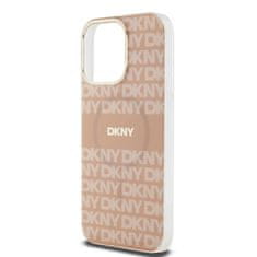 DKNY Zadní Kryt PC/TPU Repeat Pattern Tonal Stripe Magsafe pro iPhone 15 Pro Max růžový