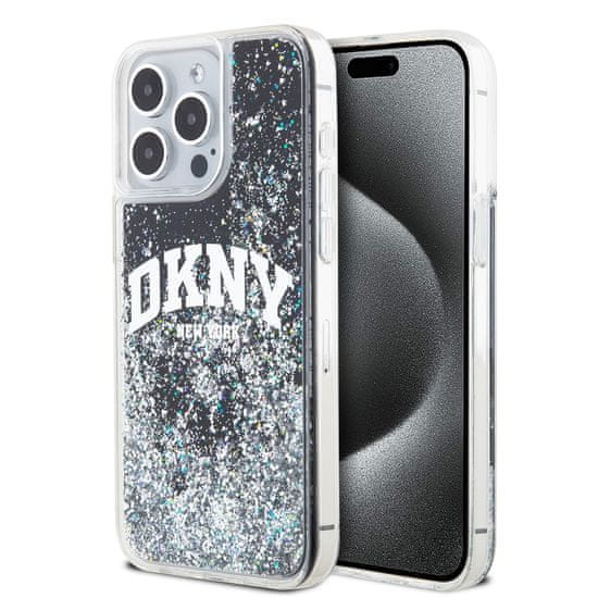 DKNY Zadní Kryt Liquid Glitter Arch Logo pro iPhone 13 Pro černý