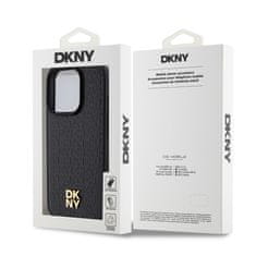 DKNY Zadní Kryt PU Leather Repeat Pattern Stack Logo Magsafe na iPhone 12/12 Pro Black