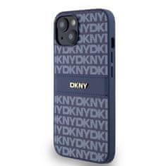 DKNY Zadní Kryt PU Leather Repeat Pattern Tonal Stripe pro iPhone 14 modrý