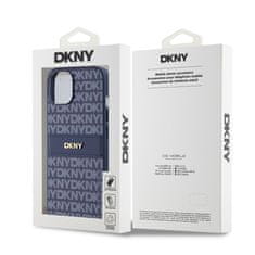 DKNY Zadní Kryt PU Leather Repeat Pattern Tonal Stripe pro iPhone 14 modrý