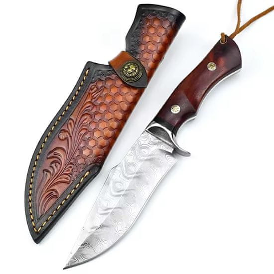 IZMAEL Damaškový outdoorový nůž Jamal-Hnědá KP31690