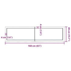 Vidaxl Koupelnová deska tmavě hnědá 160x40x (2-4) cm ošetřený masivní