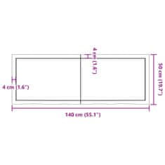 Vidaxl Koupelnová deska tmavě hnědá 140x50x(2-4) cm ošetřený masivní