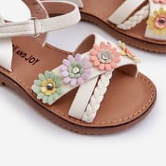 Sandály na suchý zip s květinami velikost 30