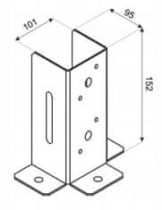 DOMAX Základna pro spojovací sloupky 101x150 mm pozinkovaná