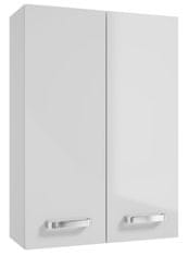 Deftrans Koupelnová nástěnná skříňka 50 cm praktická bílá lesklá 