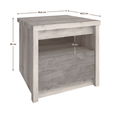 BPS-koupelny Noční stolek 1S, kaštan nairobi/onyx, JESI