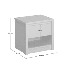 BPS-koupelny Noční stolek 1S, bílá, ERODIN