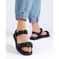 Černé pohodlné dámské nazouvací sandály velikost 41