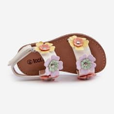 Vícebarevné sandály zdobené květinami velikost 23